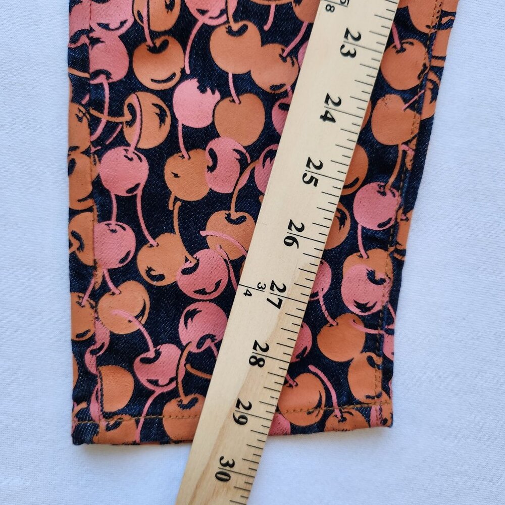 Mother Denim Jeans Leggings The Looker Cherry Pickin Garden Girl Fruit Market - Picture 13 of 13